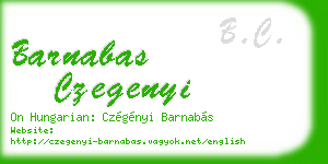 barnabas czegenyi business card