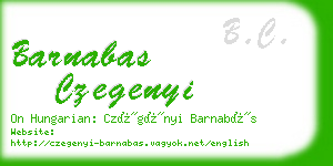 barnabas czegenyi business card